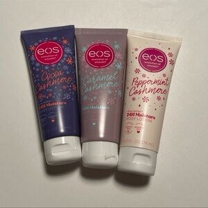 EOS lotion Caramel cashmere, cocoa cashmere, peppermint